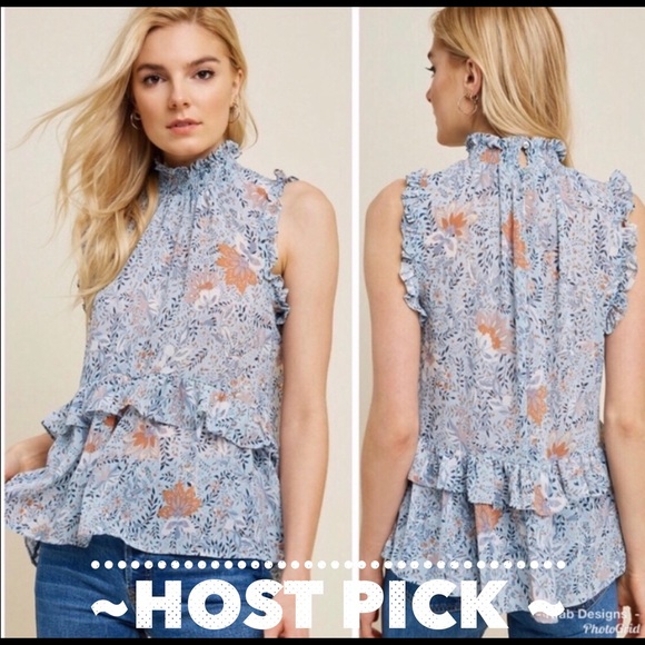 Tops - HOST PICK X2!Floral Smock Neck Ruffle Top 1️⃣ LEFT
